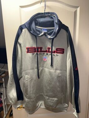Reebok Bills Gray and Navy Crewneck Pullover
